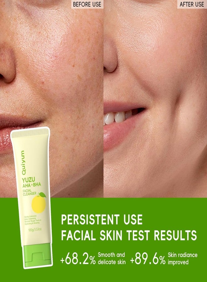 QUIYUM Foaming Face Wash, Citrus Junos Extracts, AHA+BHA, Lactic AcidSalicylic Acid, Sodium Hyaluronate, B5, Exfoliating, Pore Minimizer, Hydrate, Glow Up, 3.53 Oz - Image 5